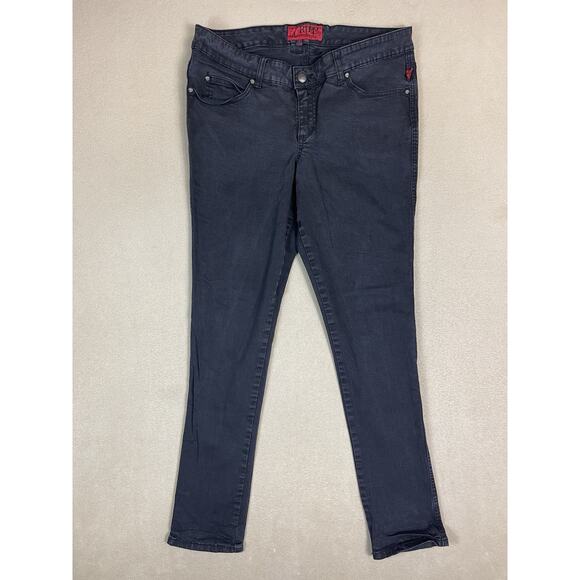Tripp NYC‎ Jeans Womens 14 Black Skinny Mid Rise Stretch Punk Rocker Denim - Picture 1 of 14